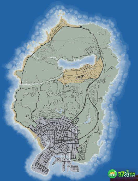 侠盗猎车手5高清地图卫星、公路地图一览