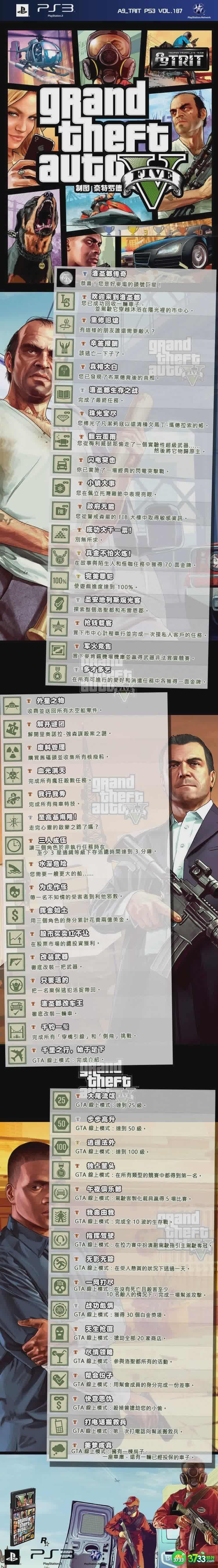 侠盗猎车5 官方中文奖杯列表 全收集都是浮云