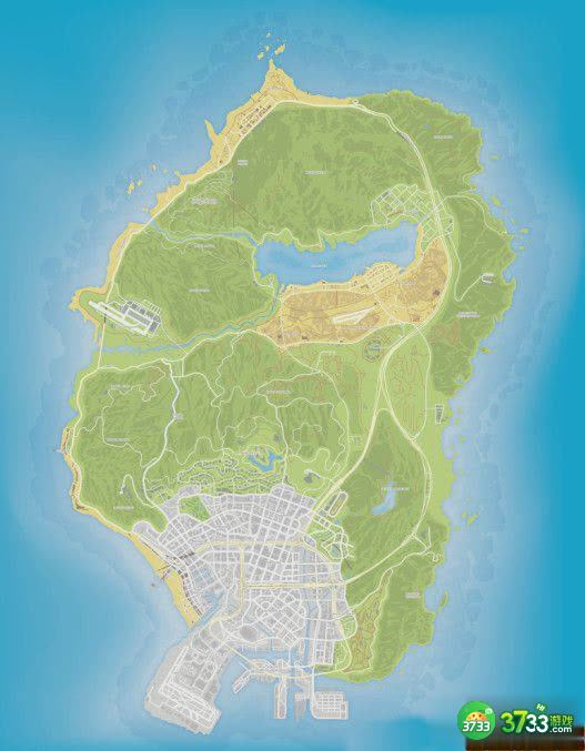 侠盗猎车手5高清地图卫星、公路地图一览