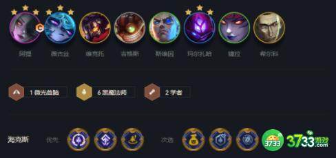 金铲铲之战6黑魔2学者1微光阵容装备搭配