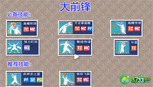 全民大灌篮大前锋技能搭配推荐