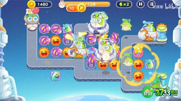 保卫萝卜4太空穿越第40关满星通关攻略