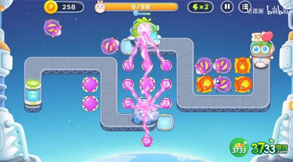 保卫萝卜4太空穿越第33关满星攻略