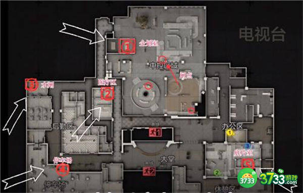 暗区突围电视台钥匙房间一览
