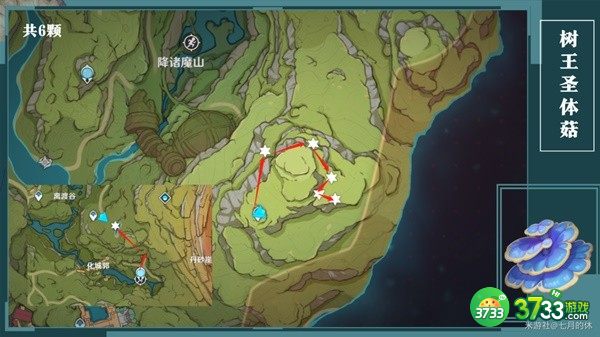 原神树王圣体菇采集路线一览