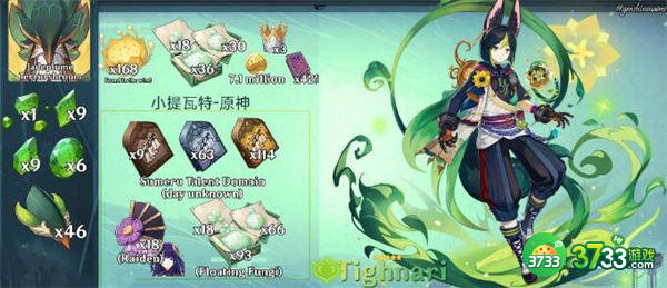 原神提纳里突破材料一览