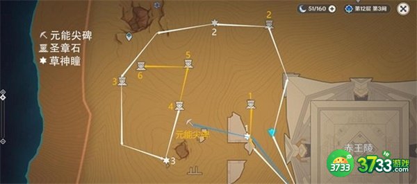 原神大赤沙海元能尖碑圣章石分布位置一览
