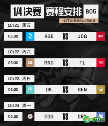 英雄联盟s12八强赛程一览