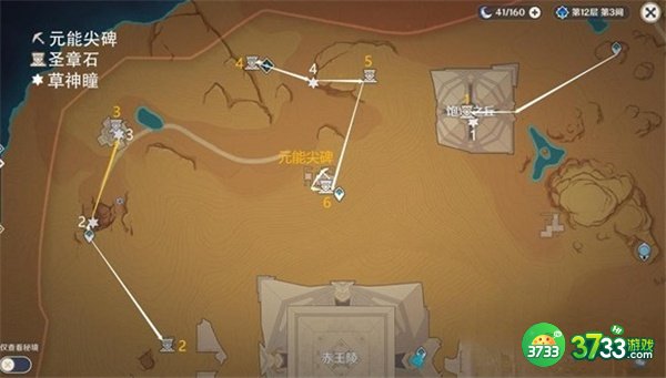 原神大赤沙海元能尖碑圣章石分布位置一览