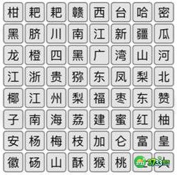 汉字找茬王消除全国各地水果完整通关攻略