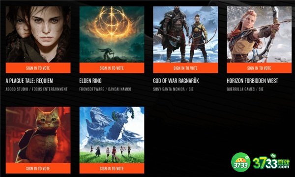 2022TGA年度游戏提名投票网址一览