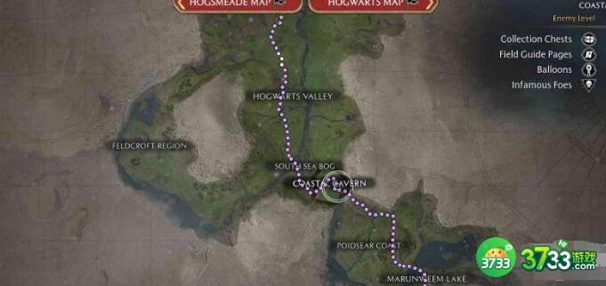 霍格沃兹之遗波德希尔海岸路线一览