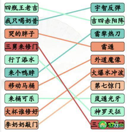 汉字找茬王搞笑招式怎么过-完成动漫空耳连线通关攻略抖音