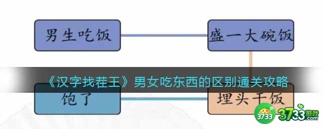 汉字找茬王男女吃东西的区别攻略-男女吃东西的区别答案抖音