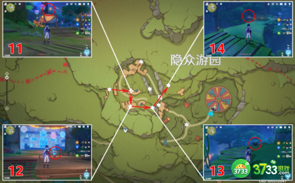 原神所有隐众游园北礼券位置在哪里-所有隐众游园北礼券位置分布图分享