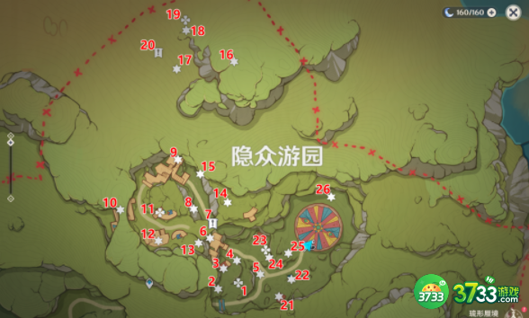 原神所有隐众游园北礼券位置在哪里-所有隐众游园北礼券位置分布图分享