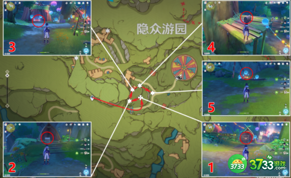 原神所有隐众游园北礼券位置在哪里-所有隐众游园北礼券位置分布图分享