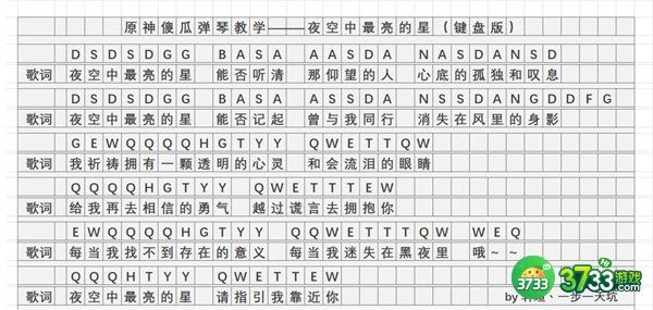 原神夜空中最亮的星琴谱手机版-夜空中最亮的星琴谱简谱图片