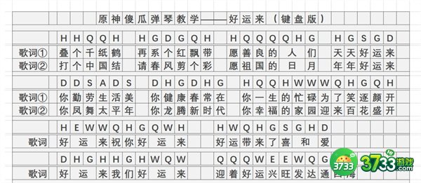原神好运来琴谱手机版-好运来琴谱简谱图片