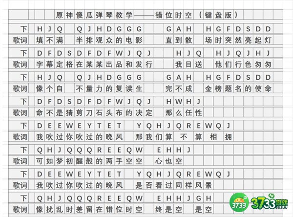 原神错位时空曲谱手机版-错位时空琴谱简谱图片