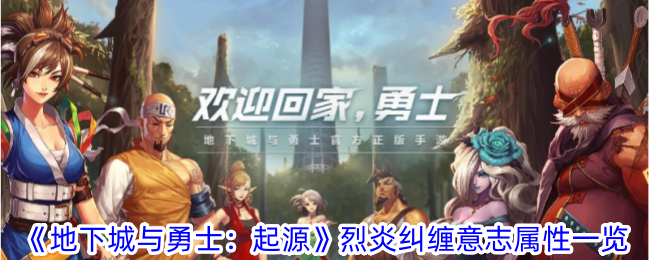 地下城与勇士起源烈炎纠缠意志有什么属性-烈炎纠缠意志属性一览