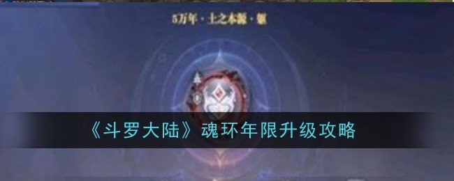 斗罗大陆怎么升魂环年限-魂环年限升级攻略