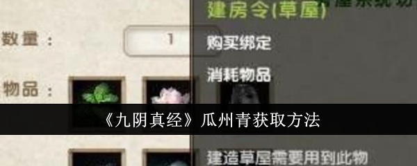九阴真经瓜州青怎么获取-瓜州青获取方法