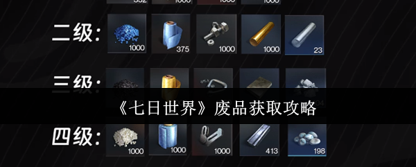 七日世界废品怎么获取-废品获取攻略
