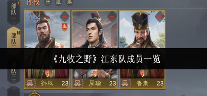 九牧之野江东队成员有哪些-江东队成员一览